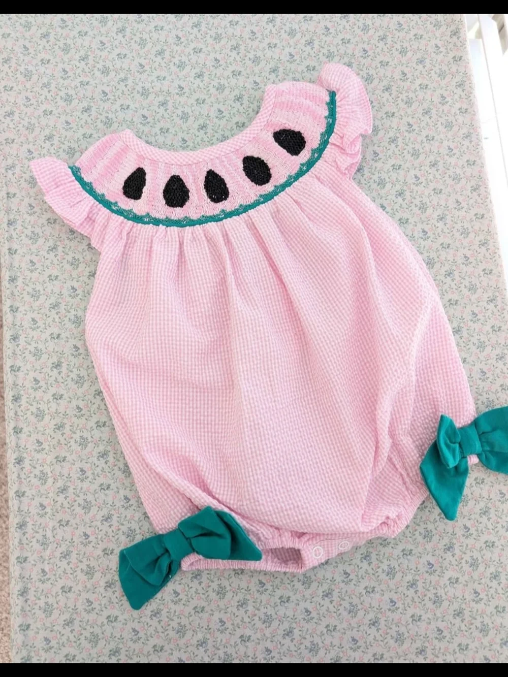 6 Mos Smocked Watermelon Bubble